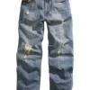Tin Haul Men's Hoss Heavy Destruction Loose Fit Straight Leg Jeans