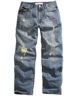 Tin Haul Men's Hoss Heavy Destruction Loose Fit Straight Leg Jeans
