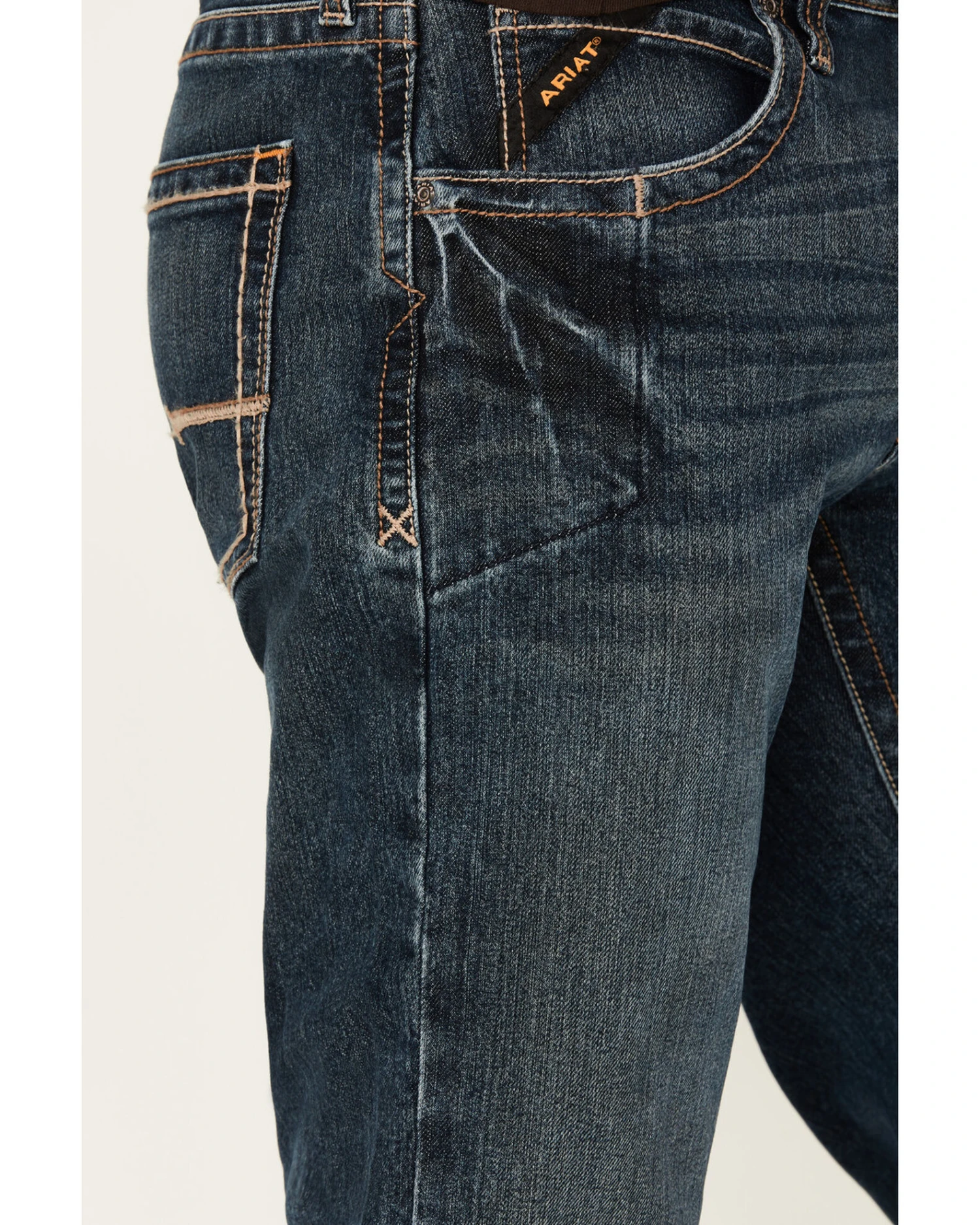 Ariat Men's Rebar M5 Durastretch Dark Wash Low Rise Straight Jeans 5 Ariat Men's Rebar M5 Durastretch Dark Wash Low Rise Straight Jeans - Image 5