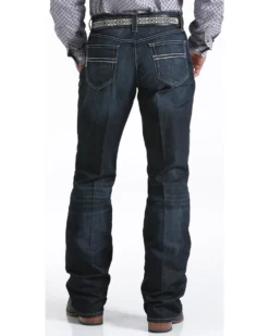 Cinch Men's Carter 2.4 Dark Wash Mid Rise Relaxed Bootcut Performance Jeans -Men's Western Denim Store 010K52 88 P1