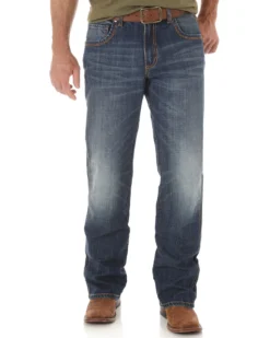 Wrangler Retro Men's Medium Wash Low Rise Relaxed Bootcut Jeans -Men's Western Denim Store 010L51 88 P2