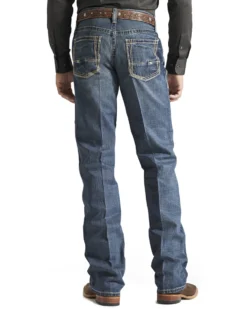 Ariat Men's M4 Gulch Medium Wash Low Rise Relaxed Bootcut Jeans - Tall -Men's Western Denim Store 013846 CU P1