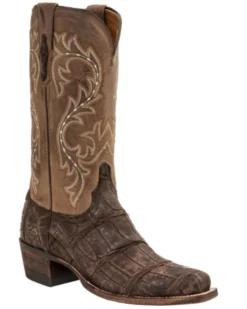Lucchese Men's Handmade Burke Alligator Western Boots - Square Toe