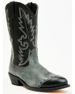 Laredo Men's Lizard Print Wingtip Western Boots - Pointed Toe
