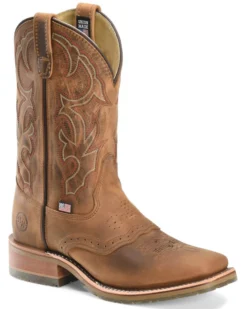 Double H Men's ICE Roper Western Work Boots - Broad Square Toe -Men's Western Denim Store 050D34 7049 P1