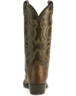 Tony Lama Men's Full Quill Ostrich Western Boots - Medium Toe -Men's Western Denim Store 066359 H9 BK