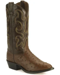 Tony Lama Men's Full Quill Ostrich Western Boots - Medium Toe -Men's Western Denim Store 066359 H9 P1