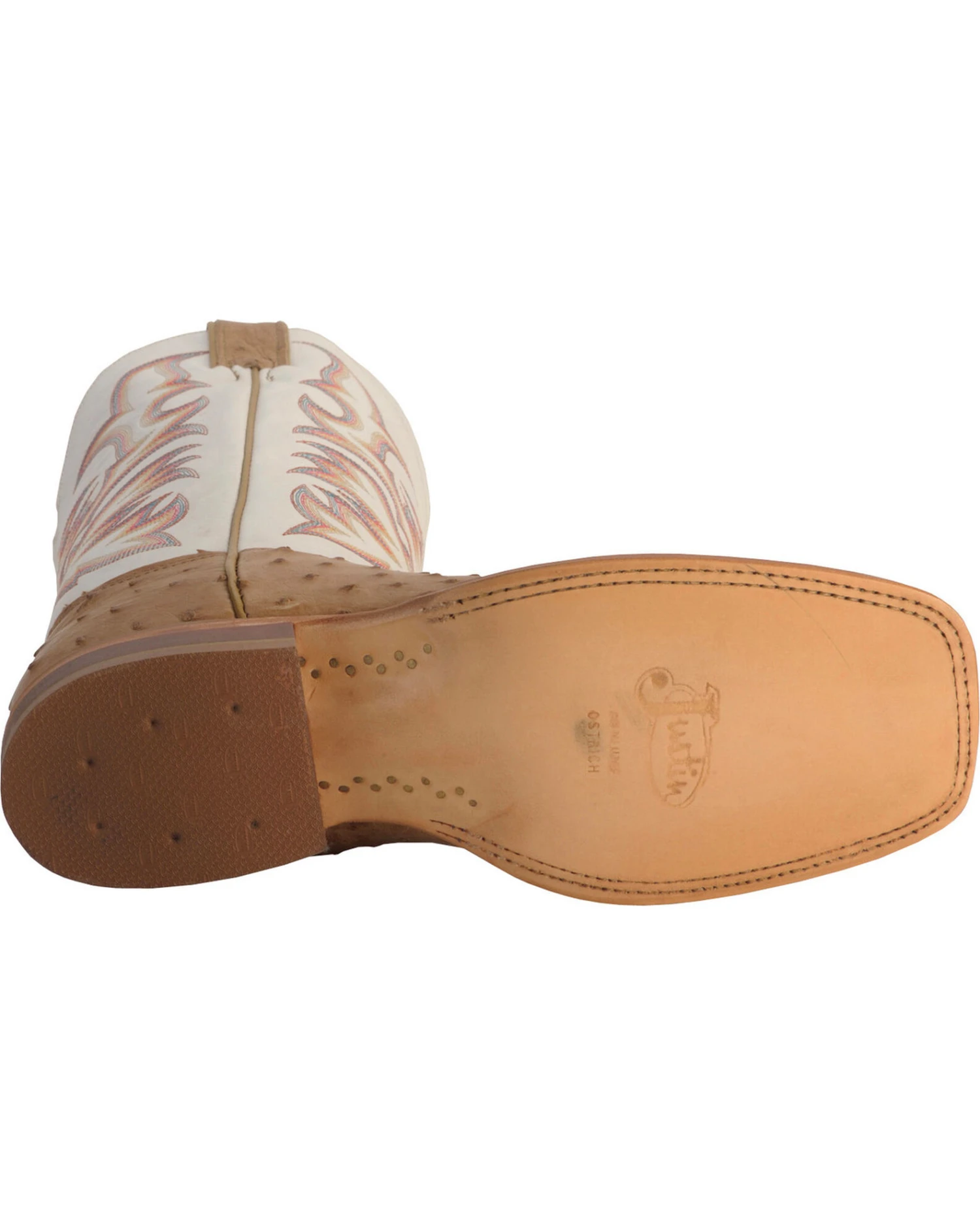 Justin Men's AQHA Full Quill Ostrich Western Boots - Broad Square Toe 4 Justin Men's AQHA Full Quill Ostrich Western Boots - Broad Square Toe - Image 4