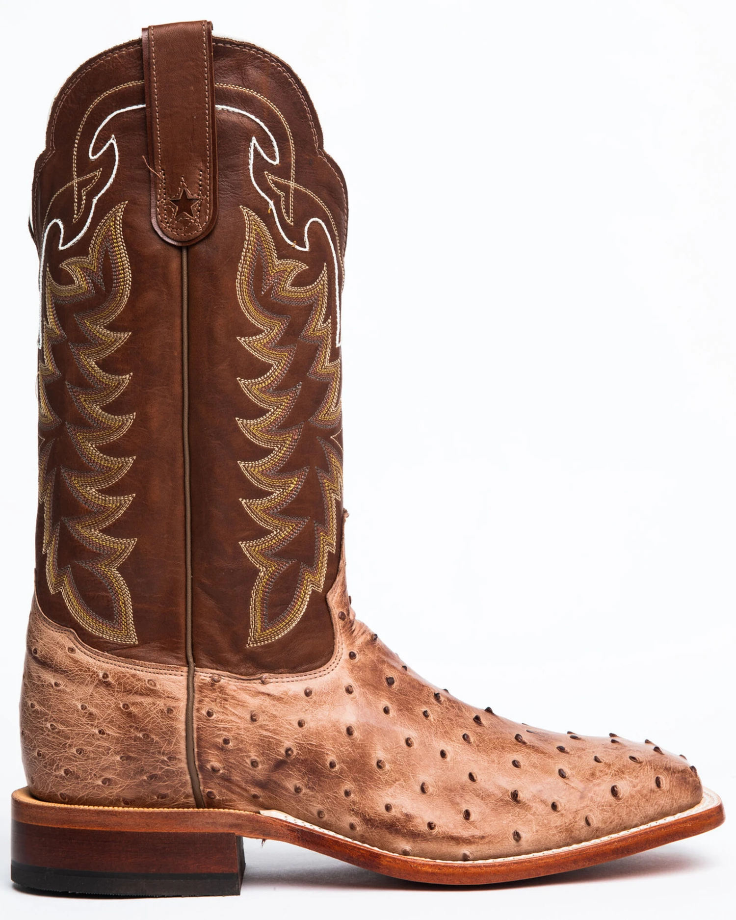 Tony Lama Men's San Saba Vintage Full Quill Ostrich Western Boots - Broad Square Toe 6 Tony Lama Men's San Saba Vintage Full Quill Ostrich Western Boots - Broad Square Toe - Image 6