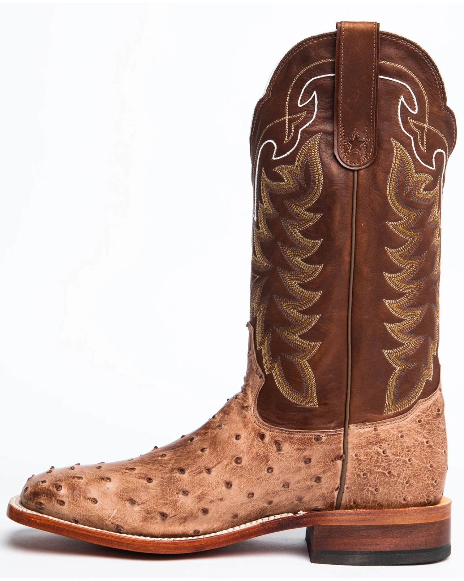 Tony Lama Men's San Saba Vintage Full Quill Ostrich Western Boots - Broad Square Toe 1 Tony Lama Men's San Saba Vintage Full Quill Ostrich Western Boots - Broad Square Toe