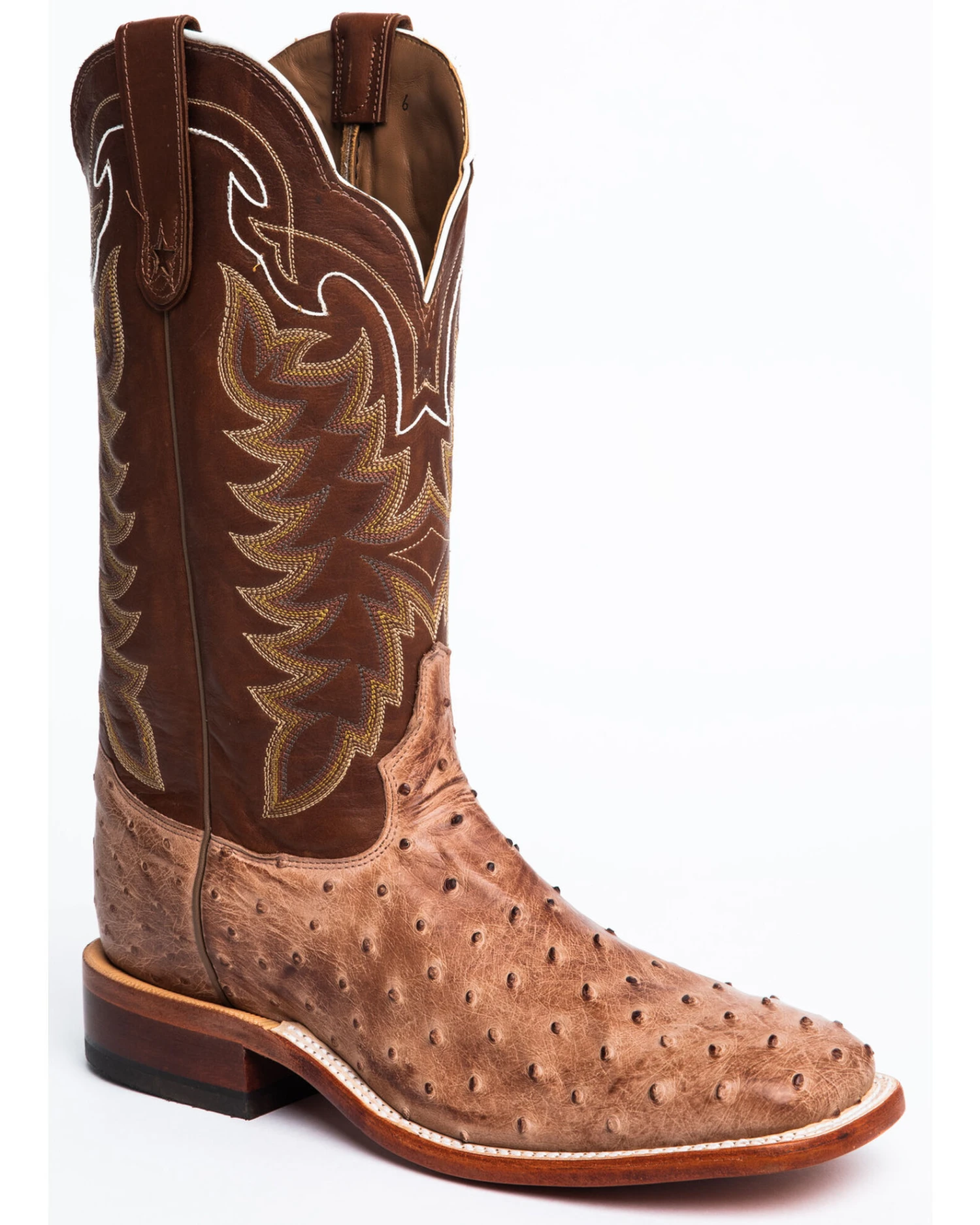 Tony Lama Men's San Saba Vintage Full Quill Ostrich Western Boots - Broad Square Toe 3 Tony Lama Men's San Saba Vintage Full Quill Ostrich Western Boots - Broad Square Toe - Image 3