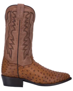 Dan Post Men's Tempe Full Quill Ostrich Western Boots - Medium Toe -Men's Western Denim Store 066850 C9 P2