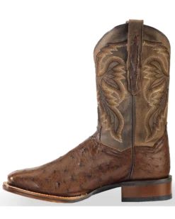 Dan Post Men's Alamosa Full Quill Ostrich Western Boots - Broad Square Toe -Men's Western Denim Store 066921 47 LT