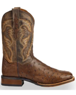 Dan Post Men's Alamosa Full Quill Ostrich Western Boots - Broad Square Toe -Men's Western Denim Store 066921 47 RT