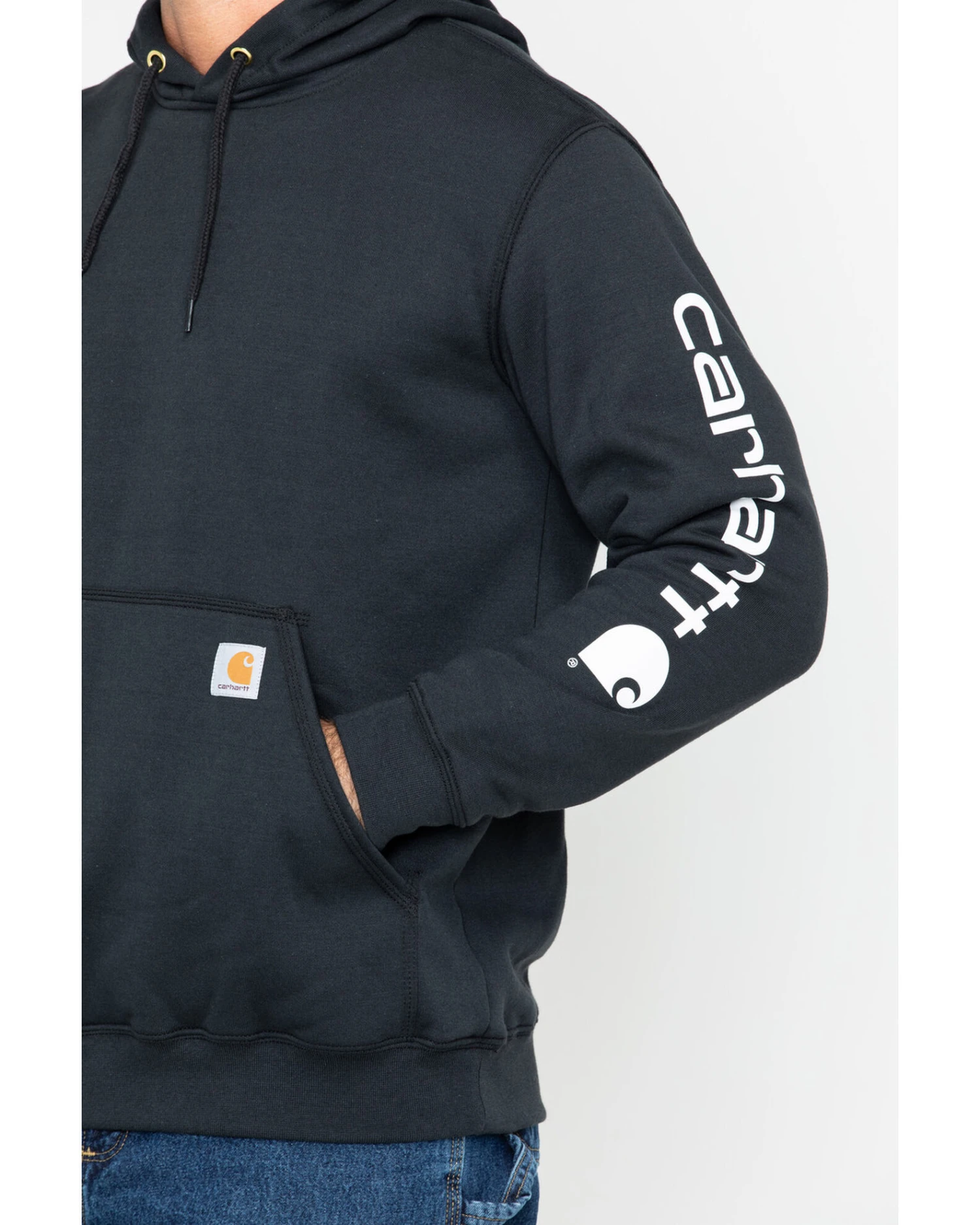 Carhartt Men's Loose Fit Midweight Logo Sleeve Graphic Hooded Sweatshirt - Big & Tall 2 Carhartt Men's Loose Fit Midweight Logo Sleeve Graphic Hooded Sweatshirt - Big & Tall - Image 2