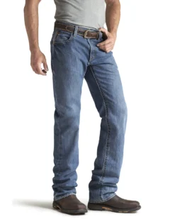 Ariat Men's FR M3 Medium Wash Loose Basic Stackable Straight Leg Jean -Men's Western Denim Store 086P41 7030 P1