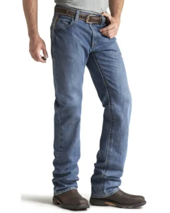 Ariat Men's FR M3 Medium Wash Loose Basic Stackable Straight Leg Jean -Men's Western Denim Store 086P41 N9 P2