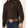 Cinch Men's Solid Brown Button Down Long Sleeve Western Shirt