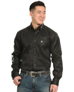 Ariat Men's Long Sleeve Logo Long Sleeve Western Shirt -Men's Western Denim Store 0927A3 89 D2