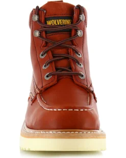 Wolverine Men's Wedge Sole Lace-Up Leather Work Boots - Moc Toe