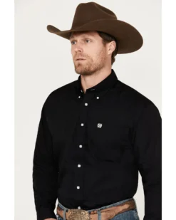 Cinch Men's Solid Long Sleeve Button Down Western Shirt