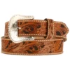 Tony Lama Men's Floral Tooled Leather Belt - Reg & Big