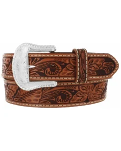 Tony Lama Men's Floral Tooled Leather Belt - Reg & Big 7 Tony Lama Men's Floral Tooled Leather Belt - Reg & Big -Men's Western Denim Store 120153 7049 P1