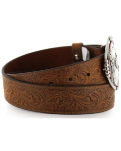 Cody James Men's Bronc Buckle Tooled Leather Belt 7 Cody James Men's Bronc Buckle Tooled Leather Belt -Men's Western Denim Store 1202H7 22 D1