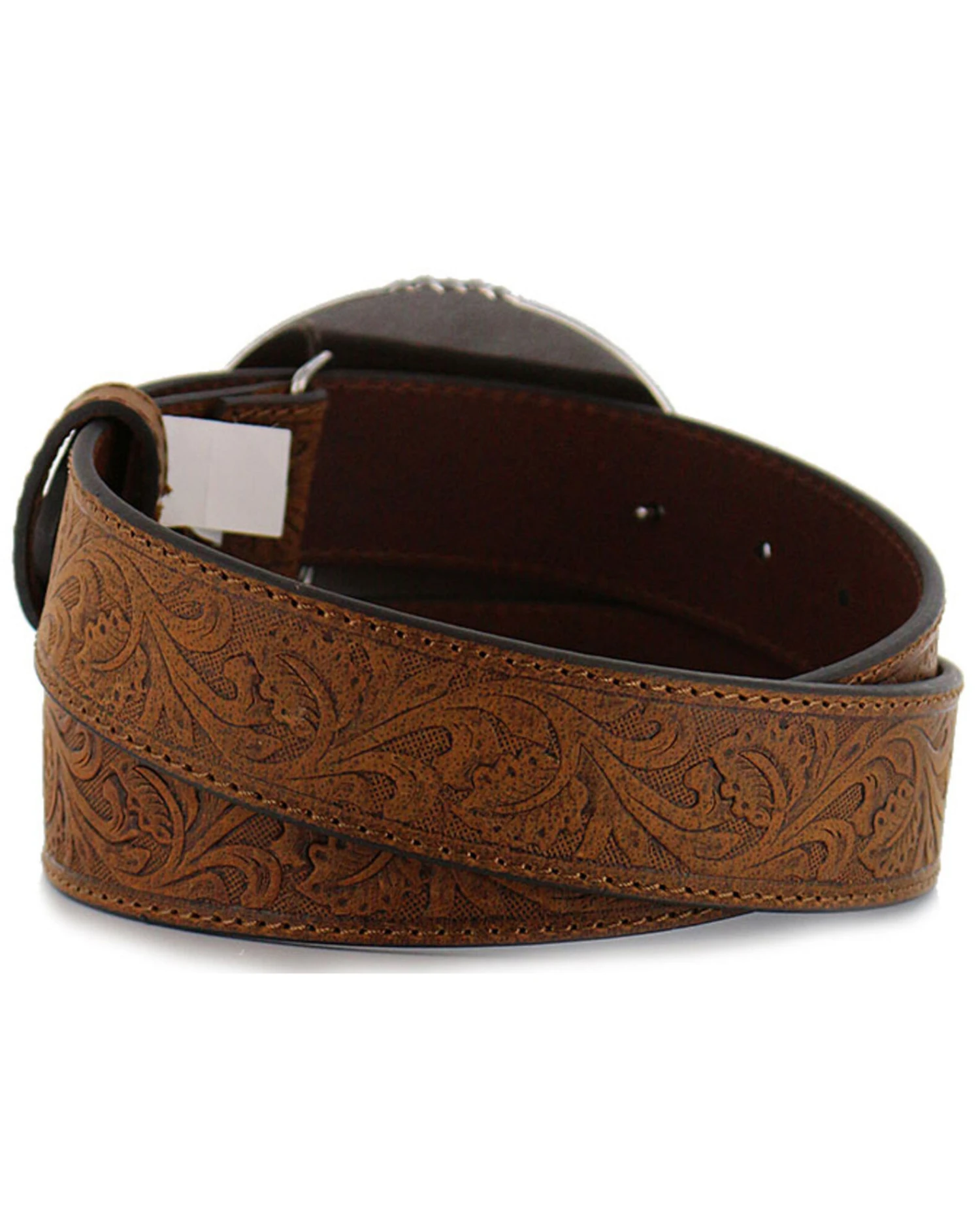 Cody James Men's Bronc Buckle Tooled Leather Belt 3 Cody James Men's Bronc Buckle Tooled Leather Belt - Image 3