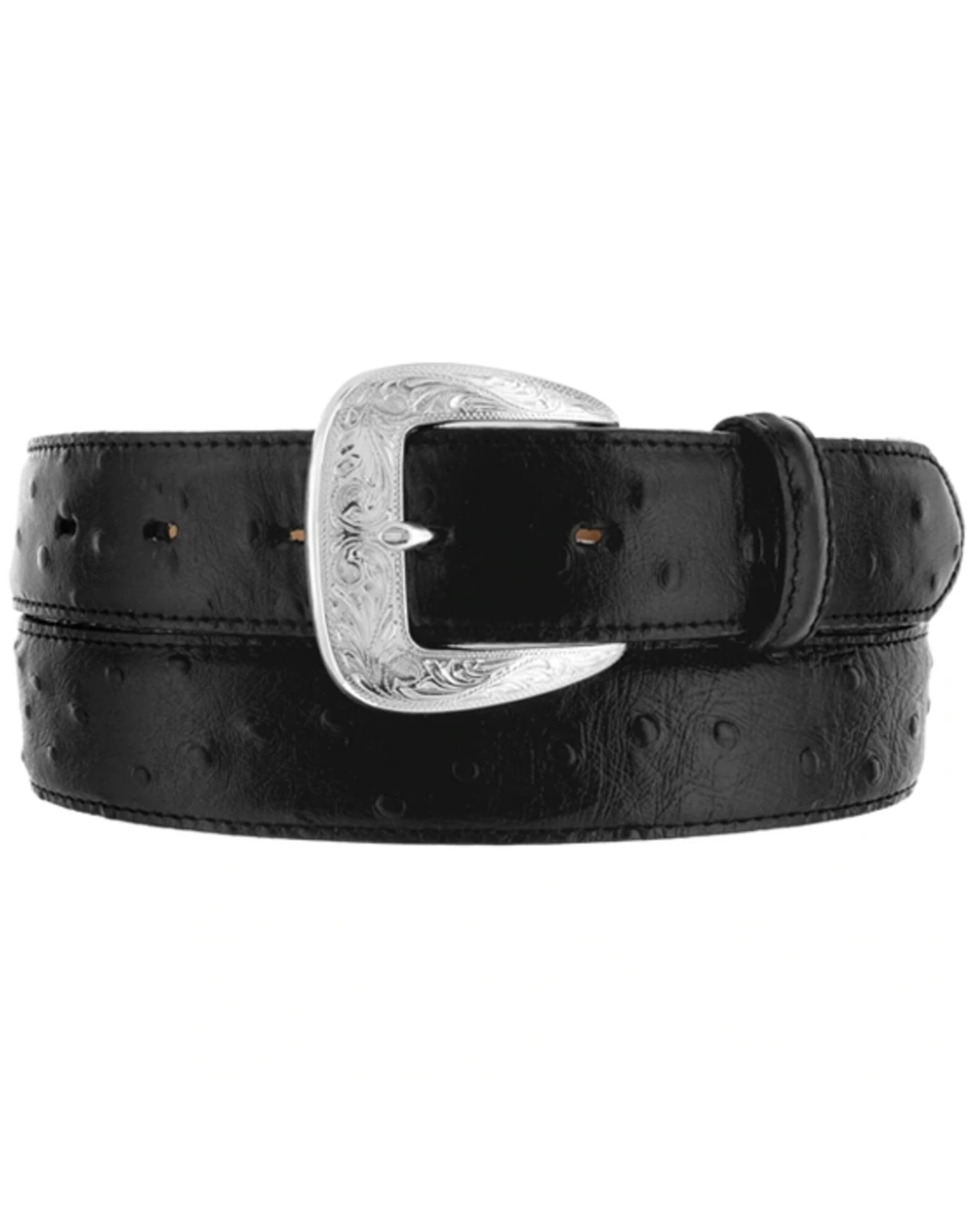 Tony Lama Men's Ostrich Print Leather Belt - Reg & Big 4 Tony Lama Men's Ostrich Print Leather Belt - Reg & Big - Image 4