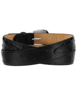 Tony Lama Men's Ostrich Print Leather Belt - Reg & Big