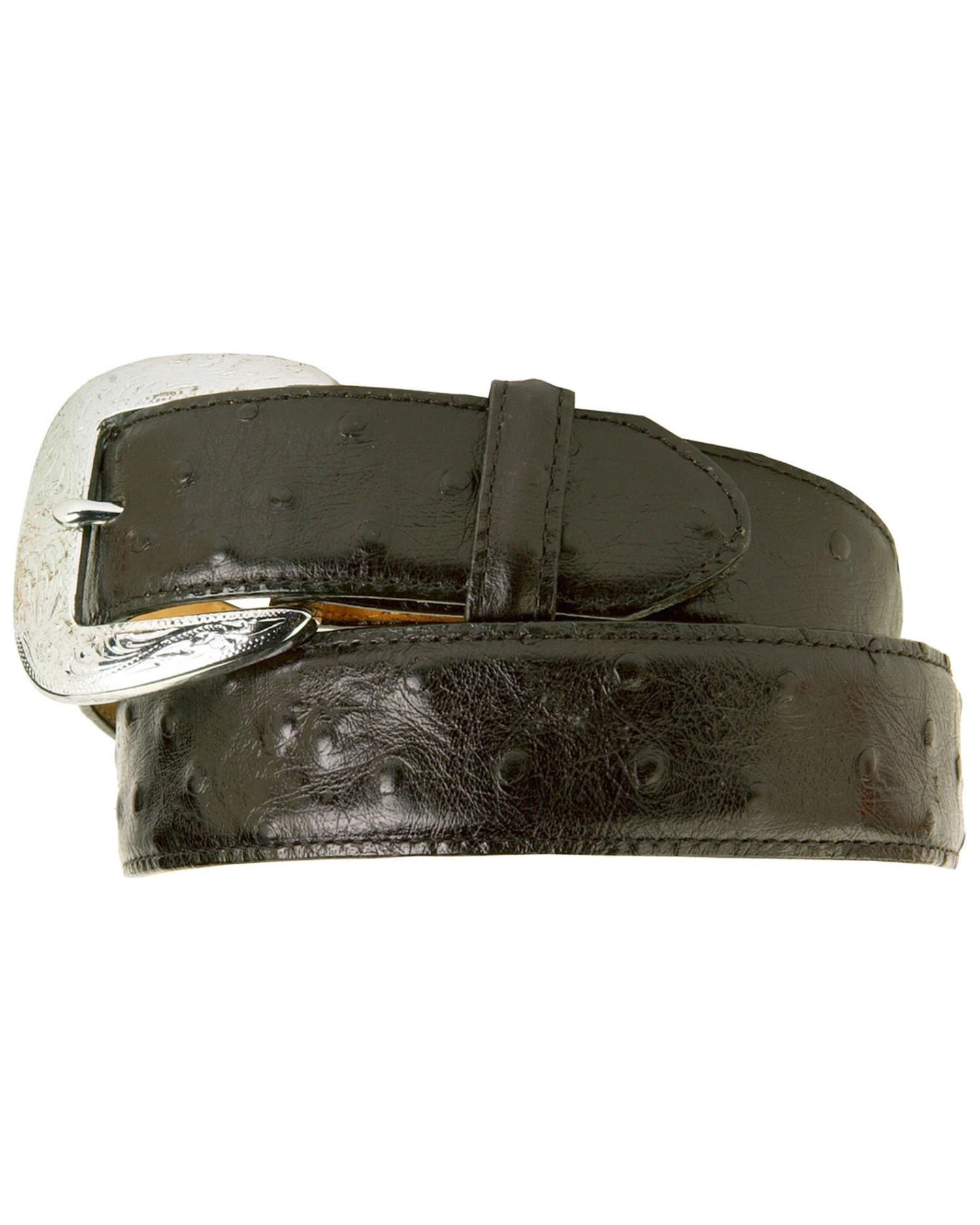 Tony Lama Men's Ostrich Print Leather Belt - Reg & Big 3 Tony Lama Men's Ostrich Print Leather Belt - Reg & Big - Image 3