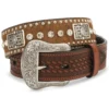 Nocona Men's Crystal Studded Hair-On-Hide Leather Belt - Reg & Big