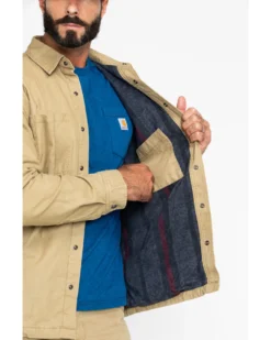 Carhartt Men's Rugged Flex Rigby Long Sleeve Snap Work Shirt Jacket -Men's Western Denim Store 2000211355 250 D2