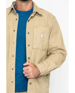 Carhartt Men's Rugged Flex Rigby Long Sleeve Snap Work Shirt Jacket -Men's Western Denim Store 2000211355 250 P6