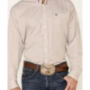 Cinch Men's Beige Tencel Stripe Long Sleeve Button-Down Western Shirt