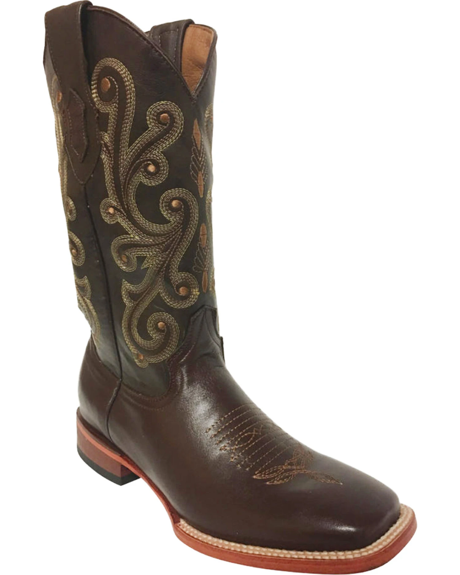 Ferrini Men's French Calf Western Boots - Broad Square Toe 1 Ferrini Men's French Calf Western Boots - Broad Square Toe