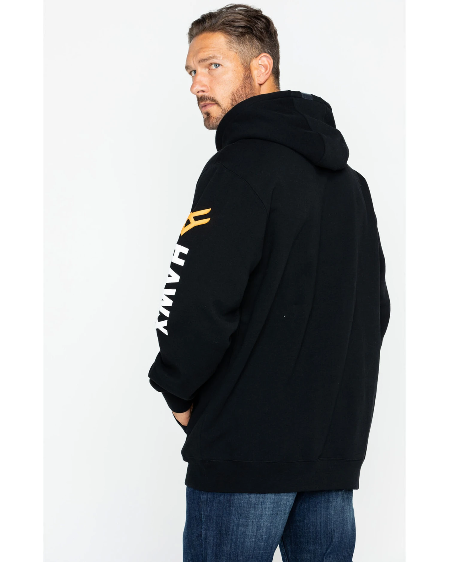 Hawx Men's Logo Sleeve Hooded Work Sweatshirt 6 Hawx Men's Logo Sleeve Hooded Work Sweatshirt - Image 6