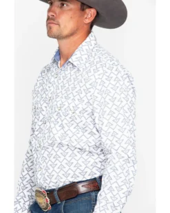 Rock & Roll Denim Men's Triangle Geo Print Long Sleeve Western Shirt