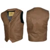 STS Ranchwear Men's Antique Brown Leather Chisum Vest - Big