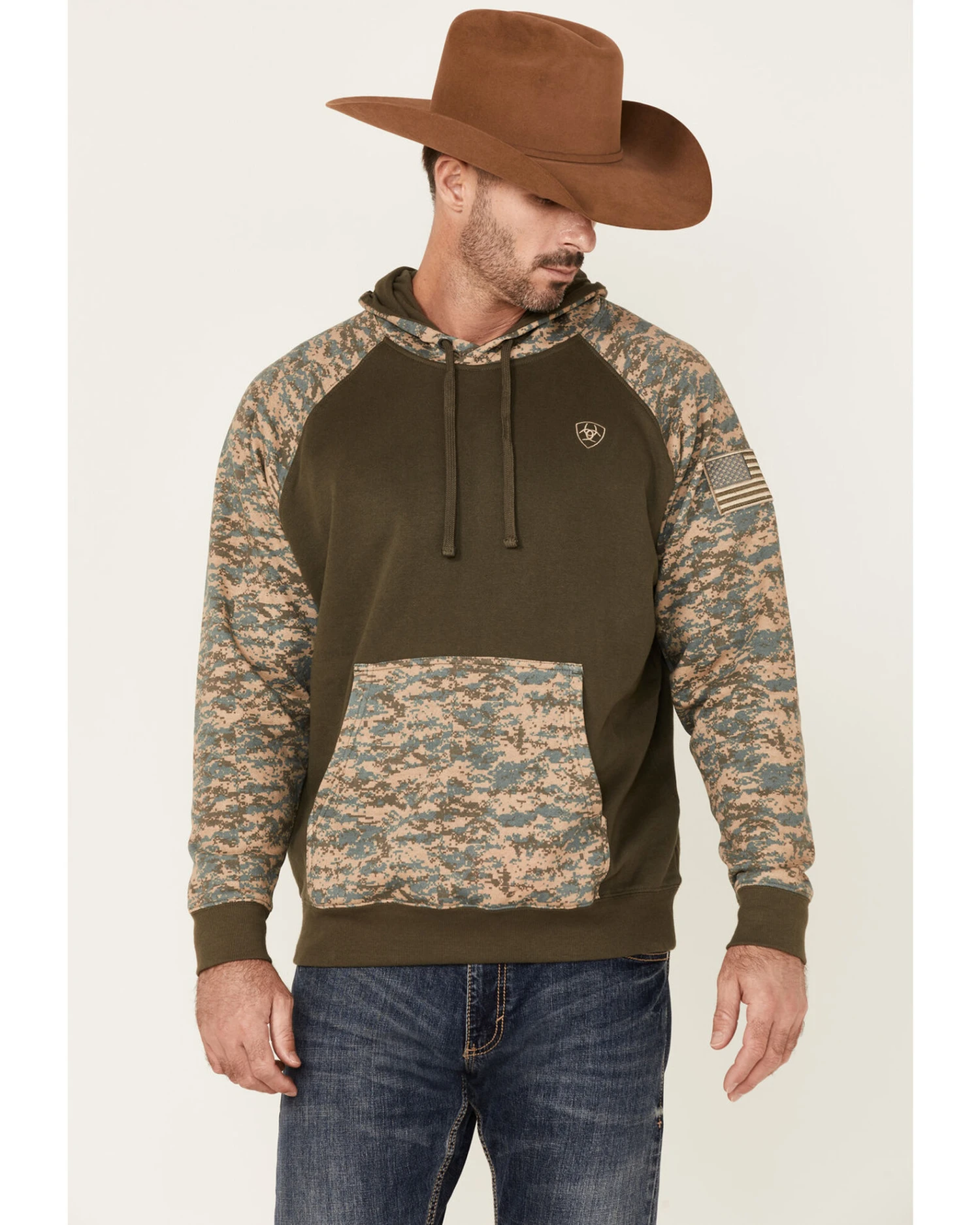 Ariat Men's Camo Patriot Hooded Sweatshirt 4 Ariat Men's Camo Patriot Hooded Sweatshirt - Image 4