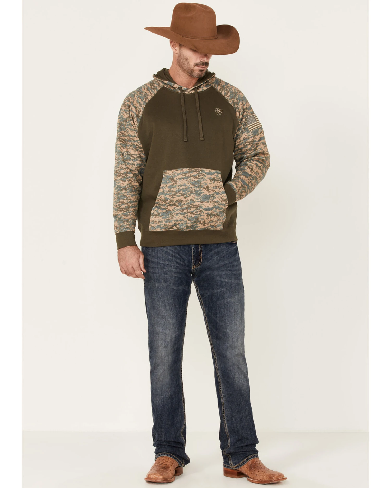 Ariat Men's Camo Patriot Hooded Sweatshirt 5 Ariat Men's Camo Patriot Hooded Sweatshirt - Image 5