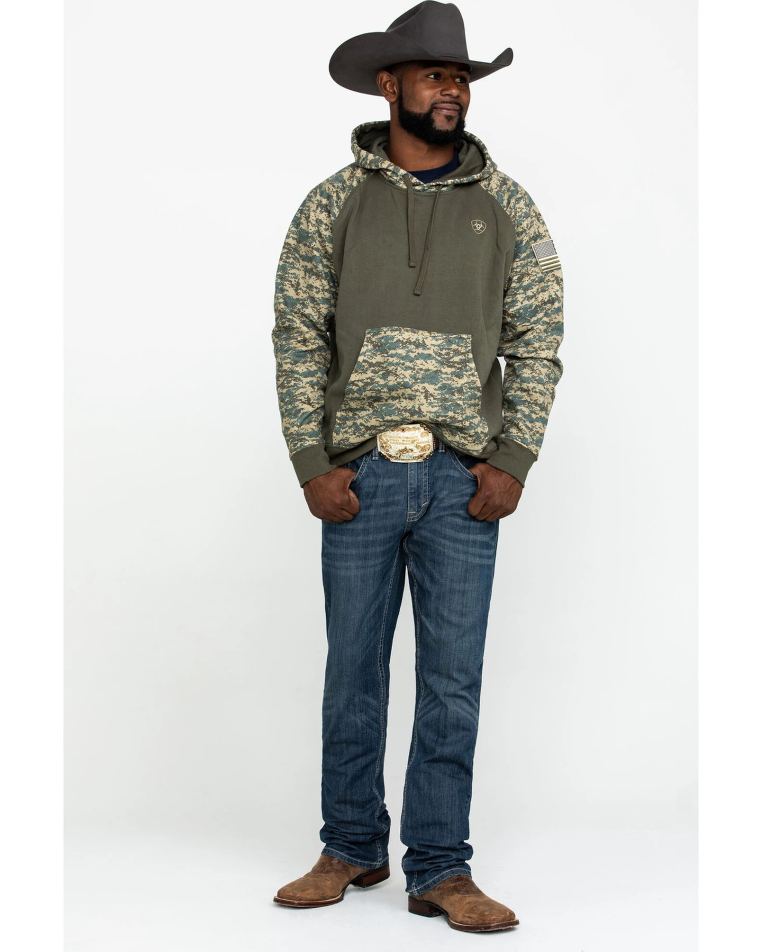 Ariat Men's Camo Patriot Hooded Sweatshirt 6 Ariat Men's Camo Patriot Hooded Sweatshirt - Image 6