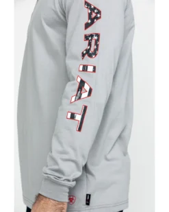 Ariat Men's FR Liberty Logo Long Sleeve Work Shirt - Big 10 Ariat Men's FR Liberty Logo Long Sleeve Work Shirt - Big -Men's Western Denim Store 2000281710 040 P4