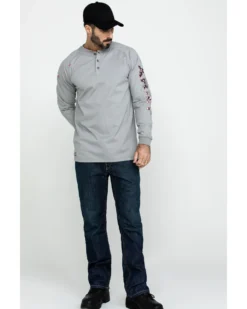 Ariat Men's FR Liberty Logo Long Sleeve Work Shirt - Big