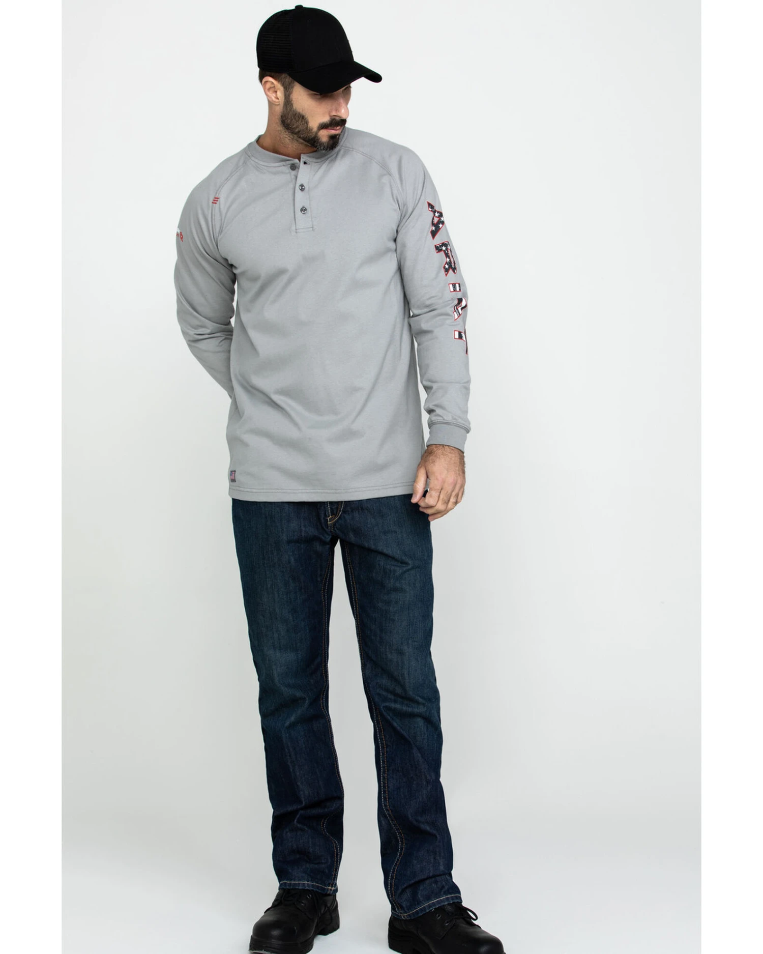 Ariat Men's FR Liberty Logo Long Sleeve Work Shirt - Big 1 Ariat Men's FR Liberty Logo Long Sleeve Work Shirt - Big