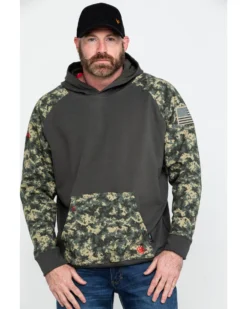 Ariat Men's FR Durastretch Camo Patriot Work Hooded Sweatshirt -Men's Western Denim Store 2000281950 340 P1