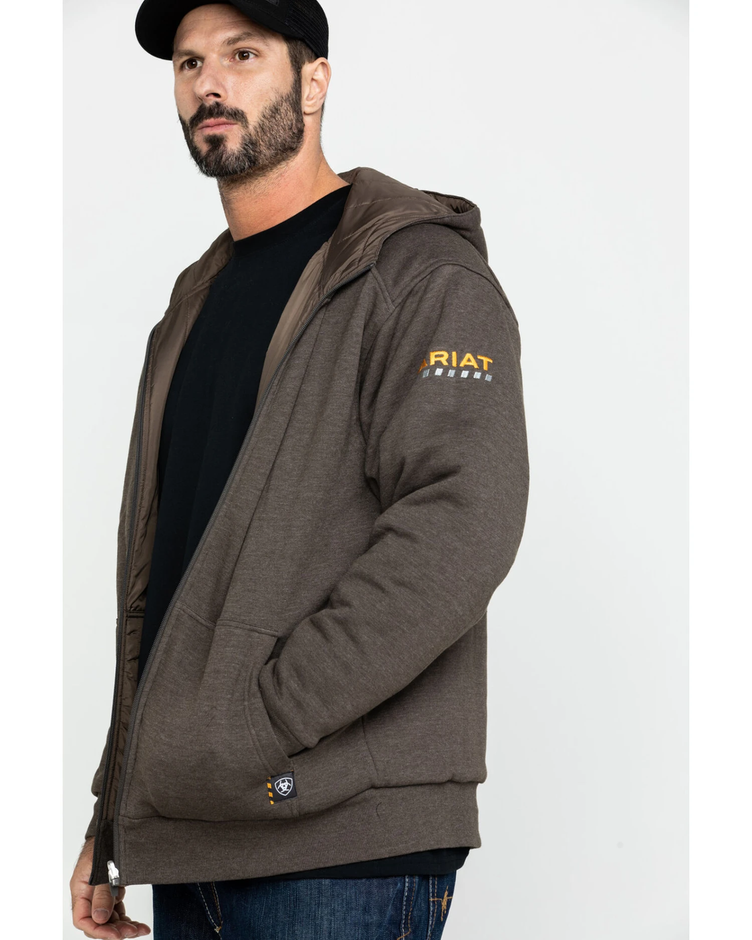Ariat Men's Rebar Cold Weather Reversible Zip Work Hooded Sweatshirt - Big & Tall 4 Ariat Men's Rebar Cold Weather Reversible Zip Work Hooded Sweatshirt - Big & Tall - Image 4