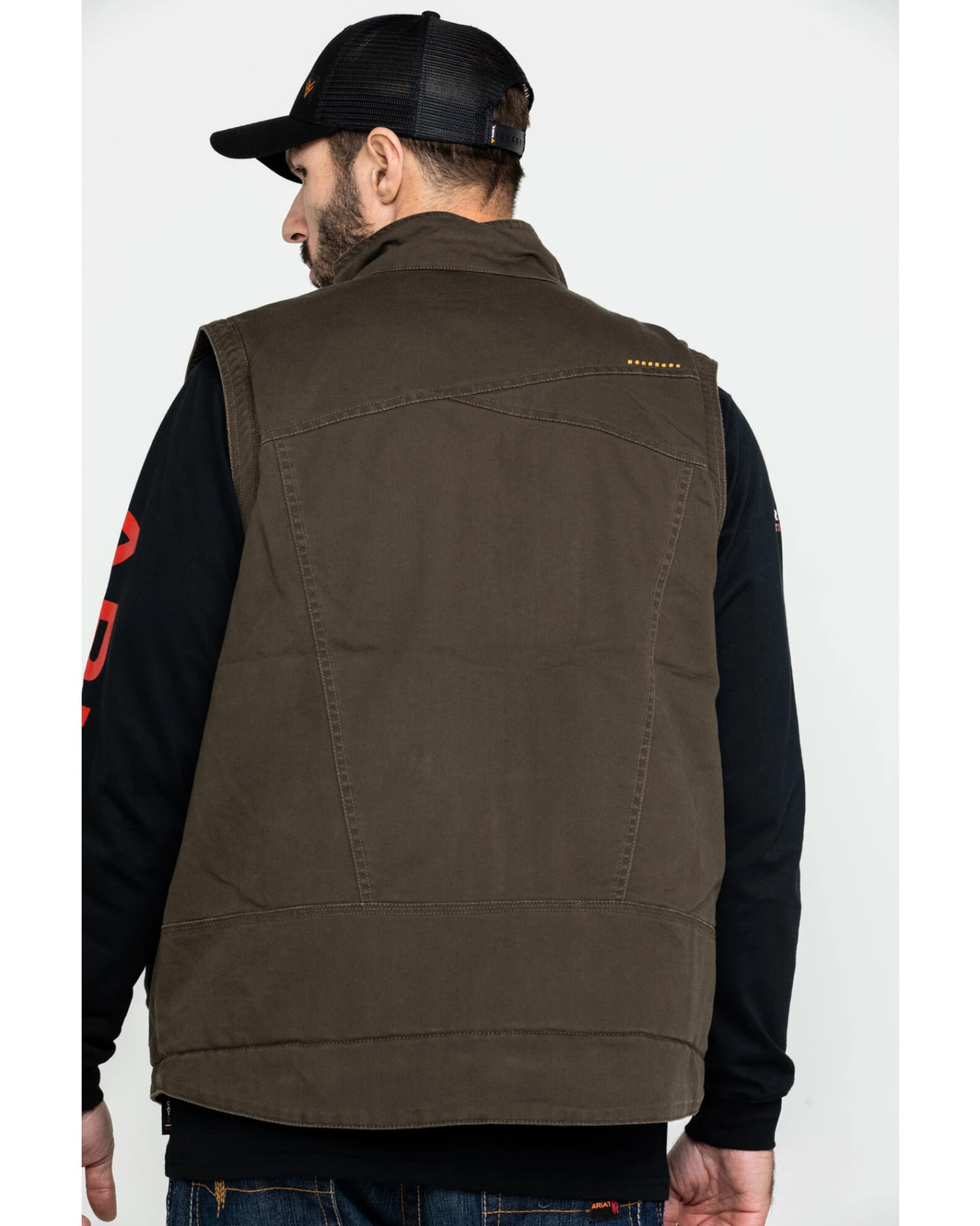 Ariat Men's Loden Rebar Washed Dura Canvas Insulated Work Vest - Big & Tall 2 Ariat Men's Loden Rebar Washed Dura Canvas Insulated Work Vest - Big & Tall - Image 2