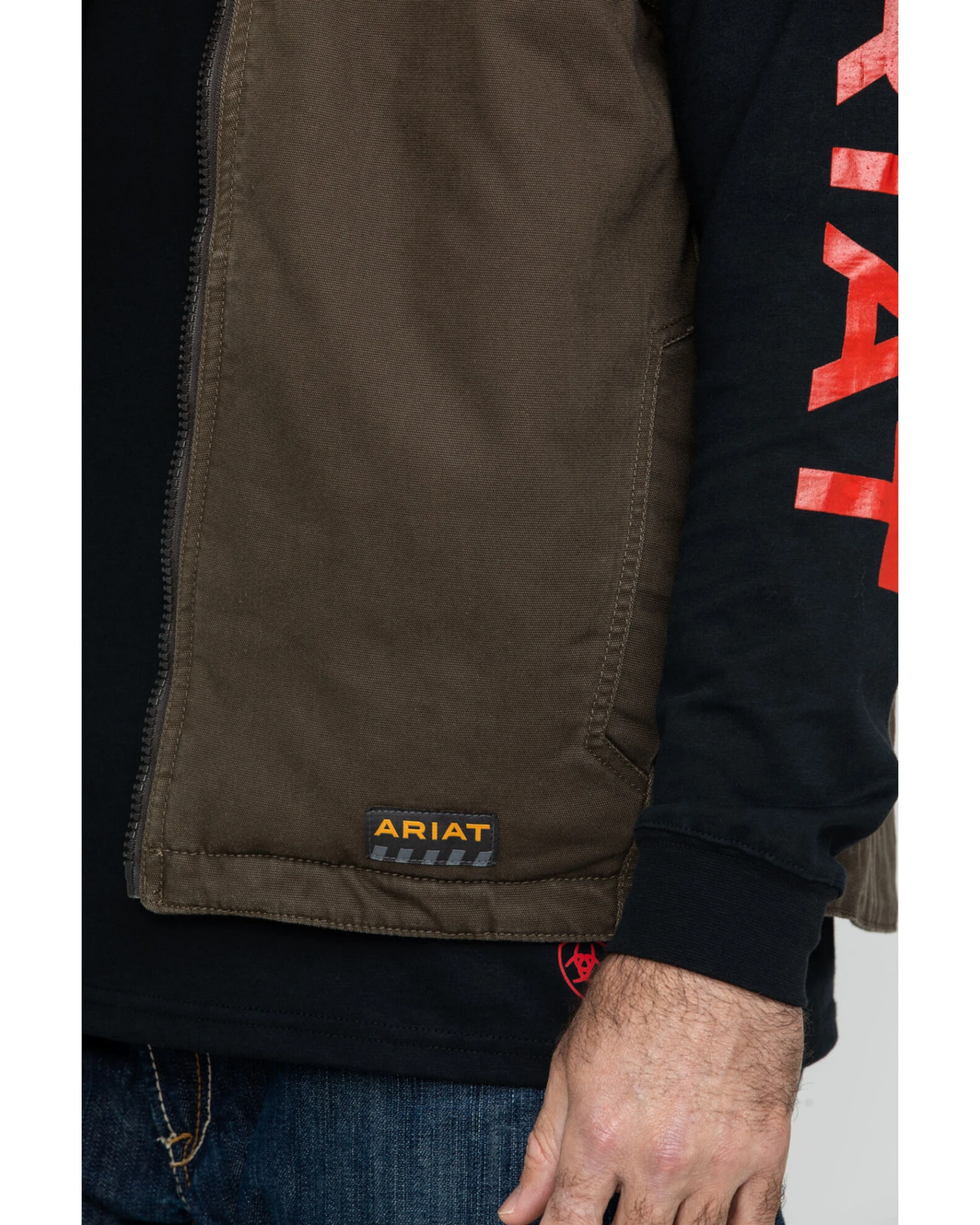 Ariat Men's Loden Rebar Washed Dura Canvas Insulated Work Vest - Big & Tall 3 Ariat Men's Loden Rebar Washed Dura Canvas Insulated Work Vest - Big & Tall - Image 3